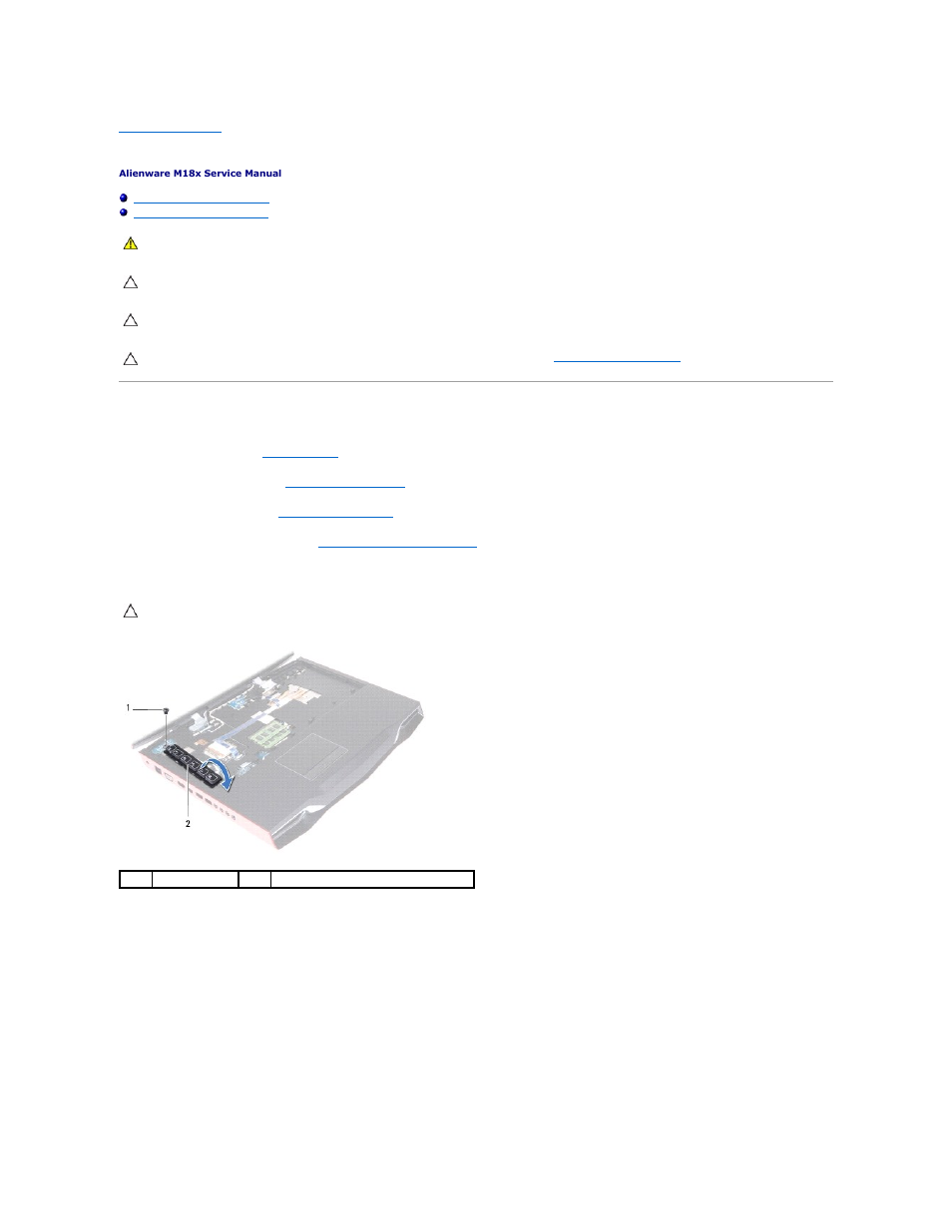 Macro keyboard, Removing the macro keyboard | Dell Alienware M18x (Early 2011) User Manual | Page 39 / 64