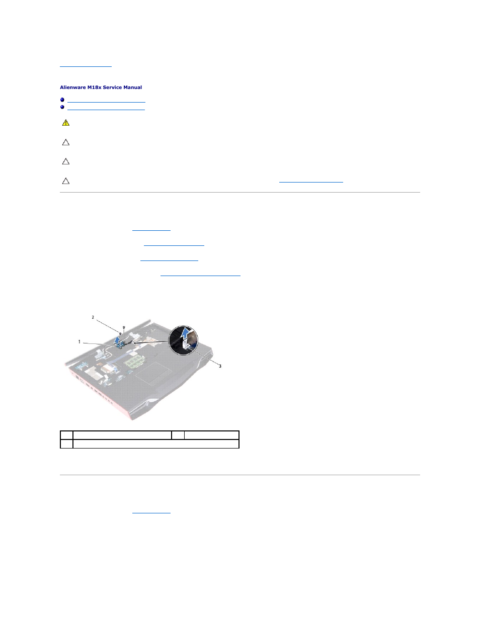 Power-button board, Removing the power-button board, Replacing the power-button board | Dell Alienware M18x (Early 2011) User Manual | Page 51 / 64