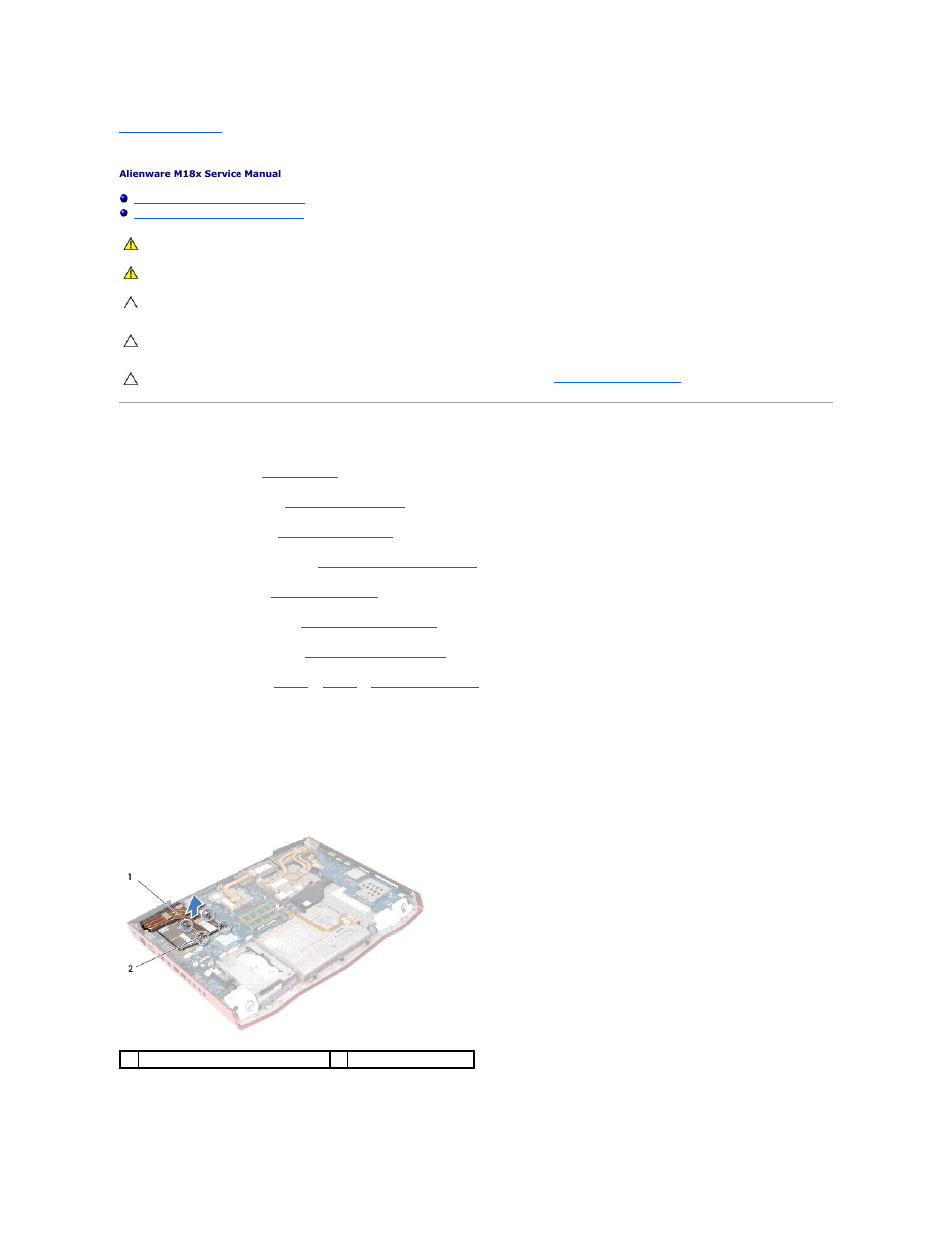 Video-card heat-sink(s), Removing the video-card heat-sink(s) | Dell Alienware M18x (Early 2011) User Manual | Page 63 / 64