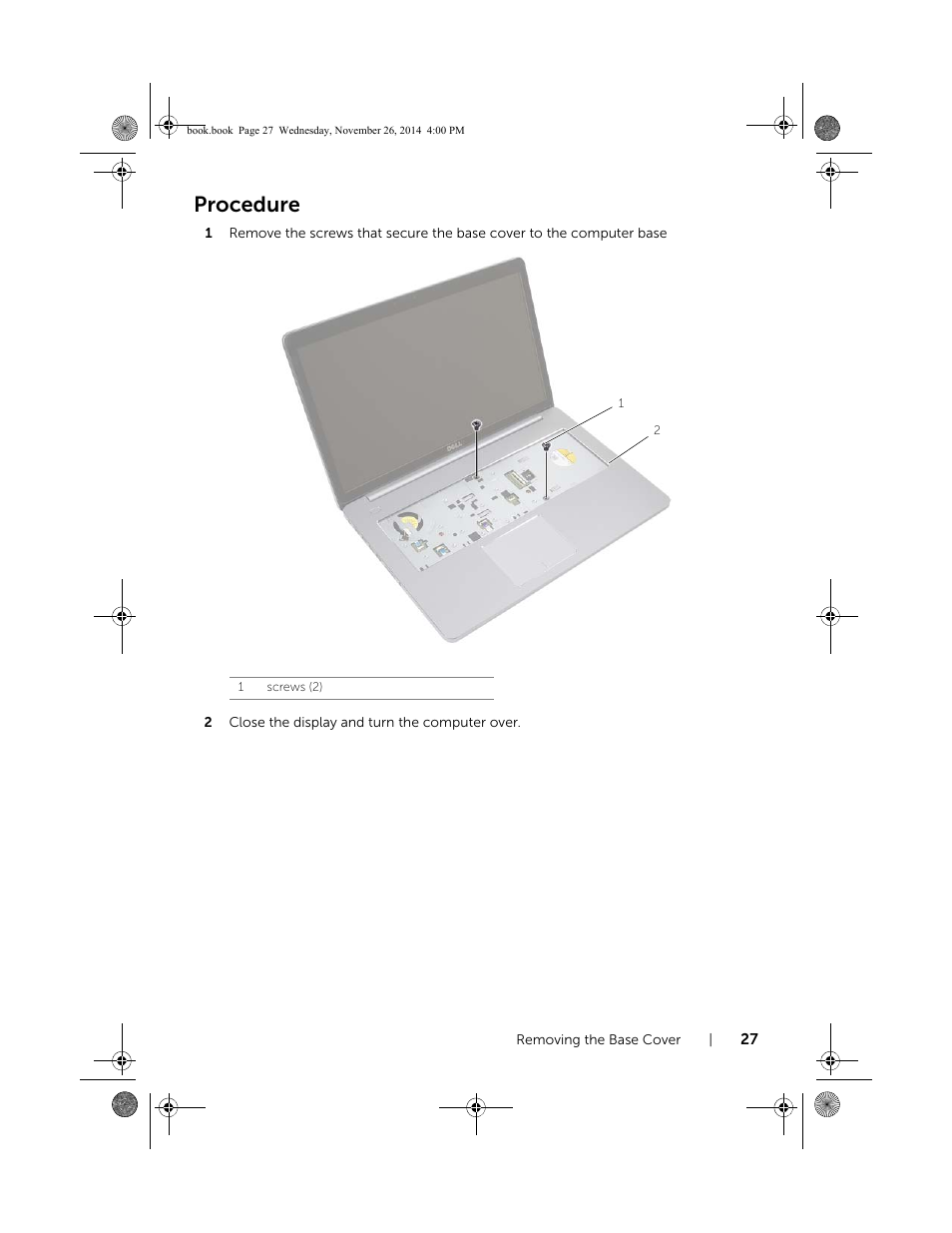 Procedure | Dell Inspiron 17 (7746, Early 2015) User Manual | Page 27 / 61