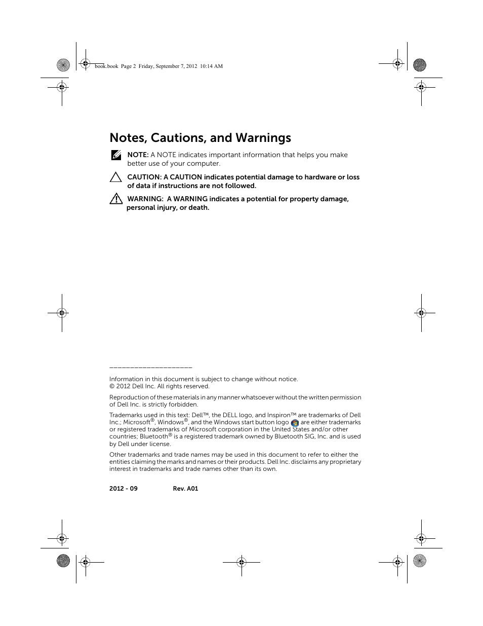 Dell Inspiron M521R (5525, Mid 2012) User Manual | Page 2 / 84