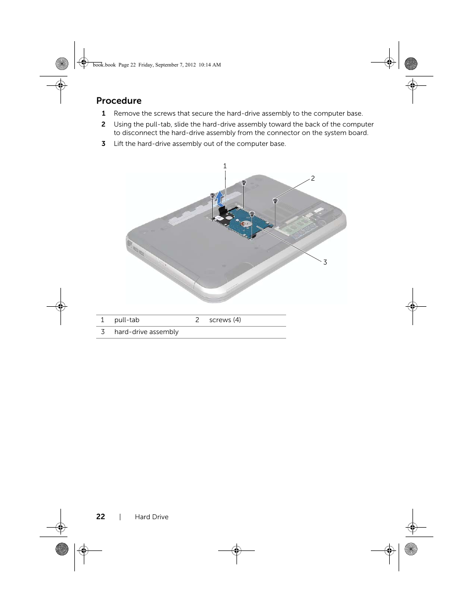 Procedure | Dell Inspiron M521R (5525, Mid 2012) User Manual | Page 22 / 84