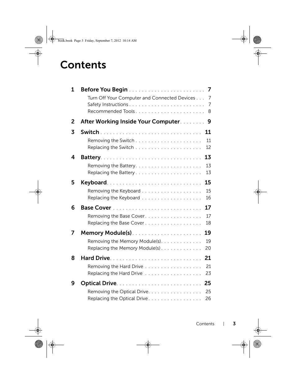 Dell Inspiron M521R (5525, Mid 2012) User Manual | Page 3 / 84