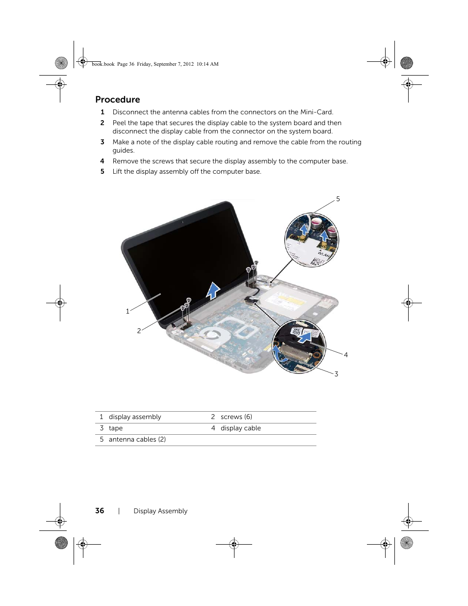 Procedure | Dell Inspiron M521R (5525, Mid 2012) User Manual | Page 36 / 84