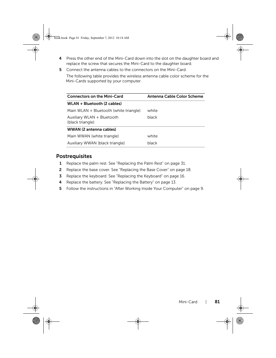 Postrequisites | Dell Inspiron M521R (5525, Mid 2012) User Manual | Page 81 / 84