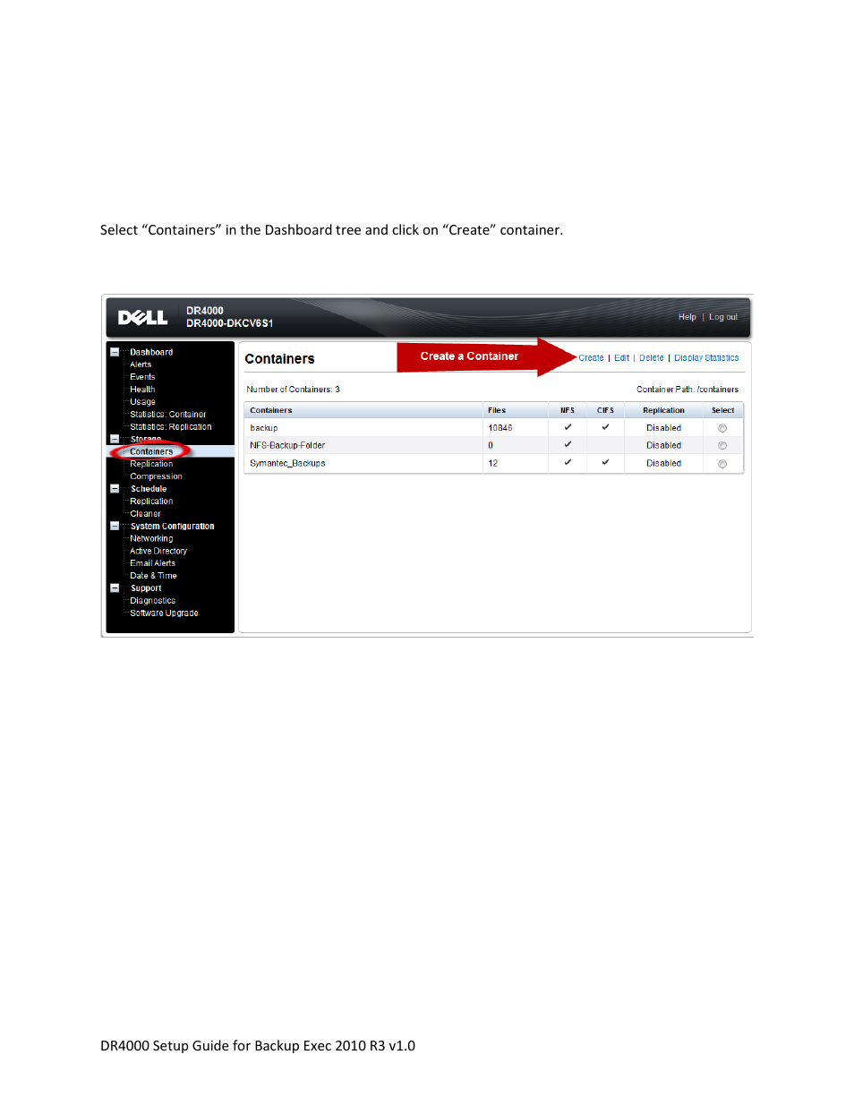 Create & mount the container | Dell DR4000 User Manual | Page 10 / 40