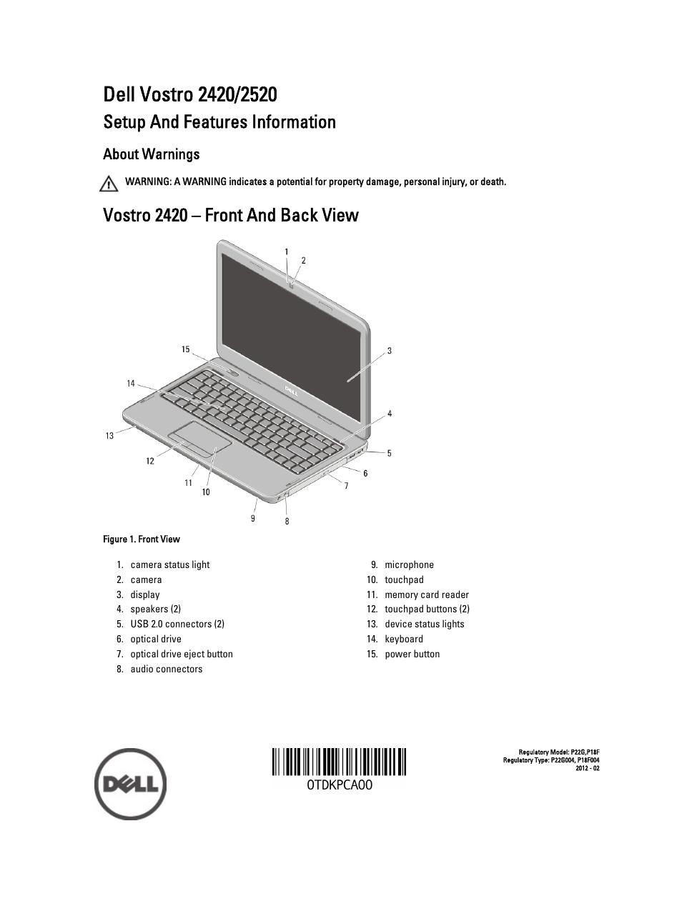 Dell Vostro 2420 (Mid 2012) User Manual | 7 pages