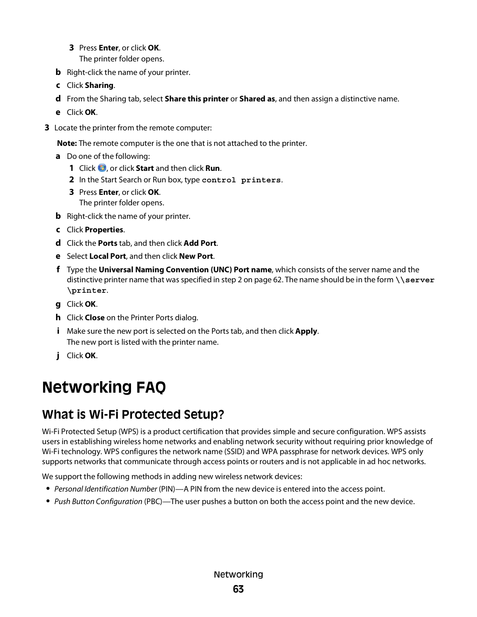Networking faq, What is wi-fi protected setup | Dell V313w All In One Wireless Inkjet Printer User Manual | Page 63 / 107
