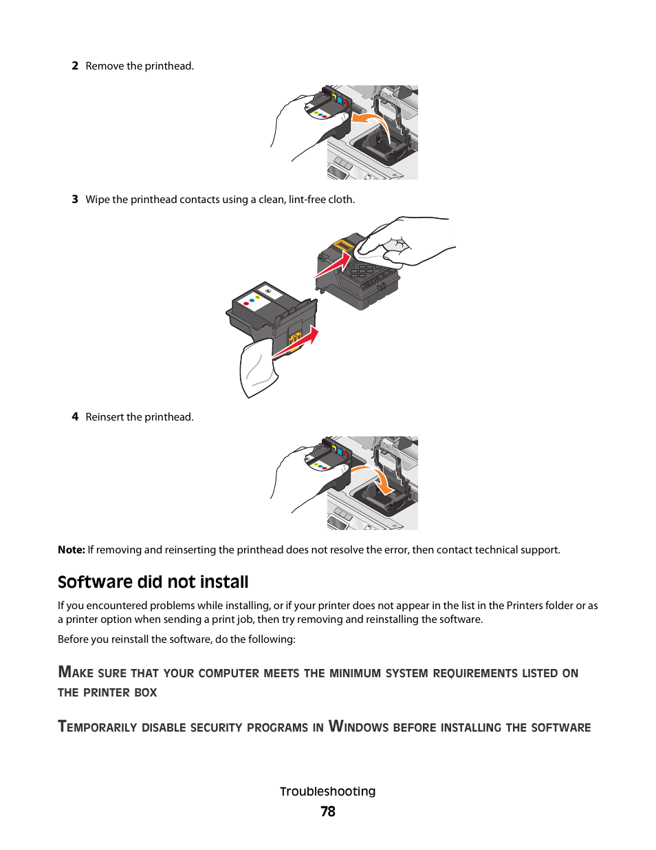 Software did not install | Dell V313w All In One Wireless Inkjet Printer User Manual | Page 78 / 107