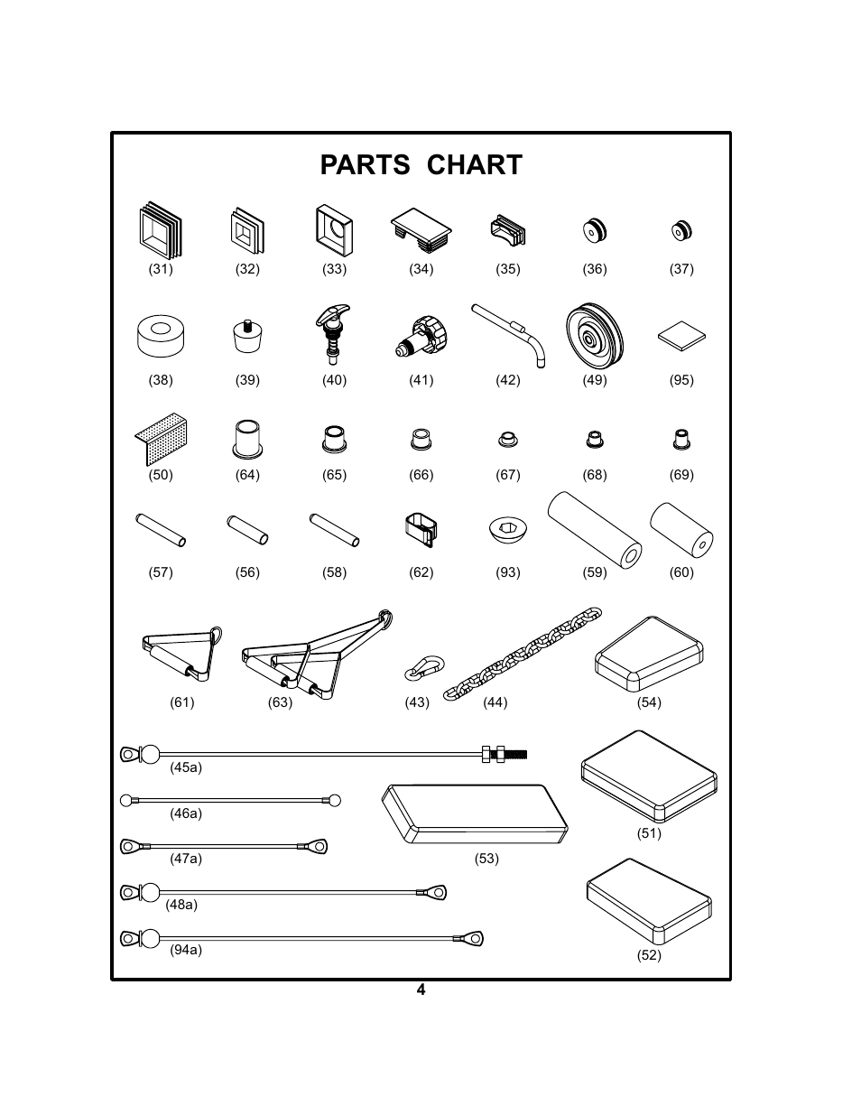 Parts chart | BodyCraft BCG 446 User Manual | Page 5 / 19