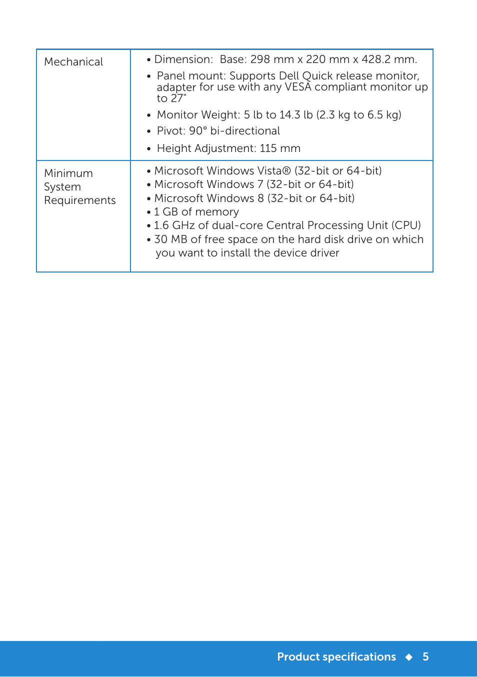 Ug_en pg 8 | Dell Monitor Stand MKS14 User Manual | Page 8 / 22
