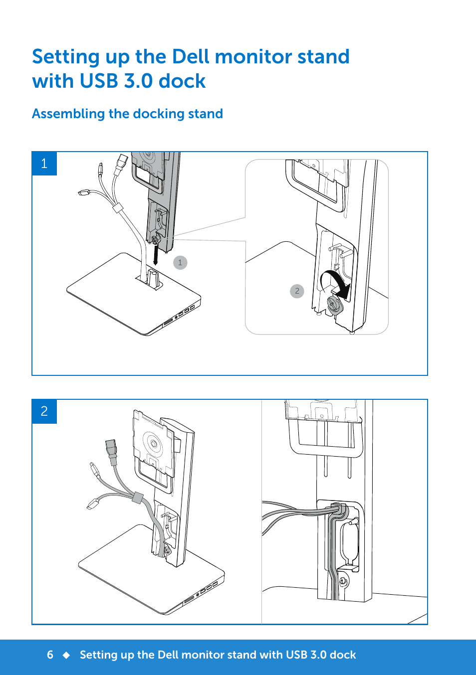 Assembling the docking stand | Dell Monitor Stand MKS14 User Manual | Page 9 / 22
