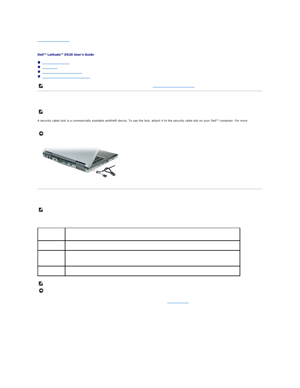 Securing your computer, Security cable lock, Passwords | Using a primary/system password | Dell Latitude D520 User Manual | Page 67 / 99