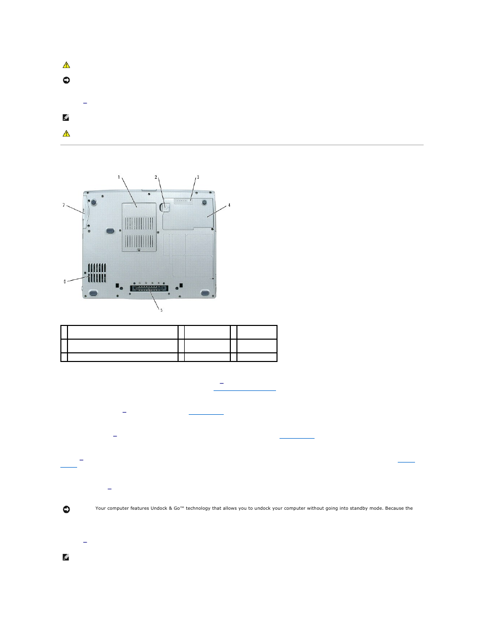 Bottom view | Dell Latitude D520 User Manual | Page 7 / 99