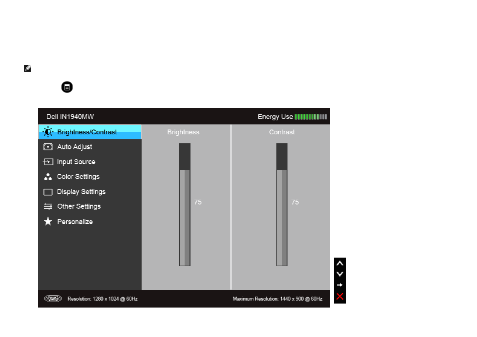 Using the on-screen display (osd) menu, Accessing the menu system | Dell IN1940MW Display User Manual | Page 26 / 53