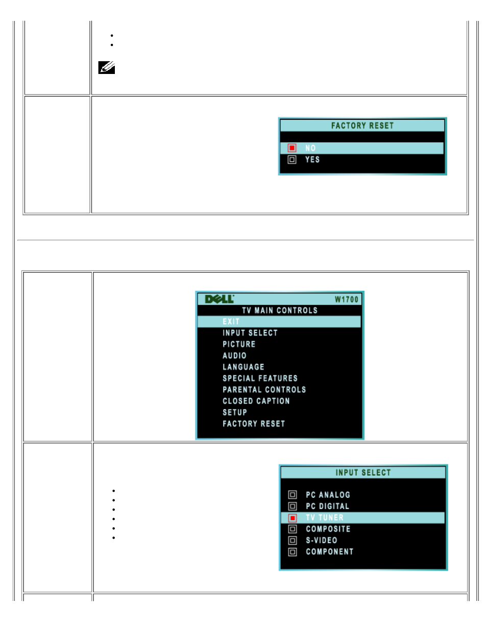 Tv mode | Dell LCD TV W1700 User Manual | Page 68 / 75