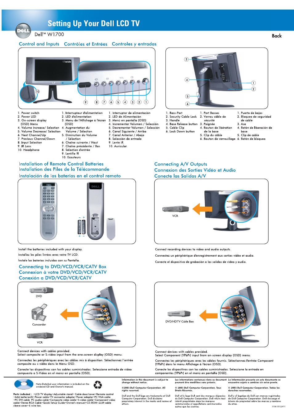 Dell LCD TV W1700 User Manual | Page 75 / 75