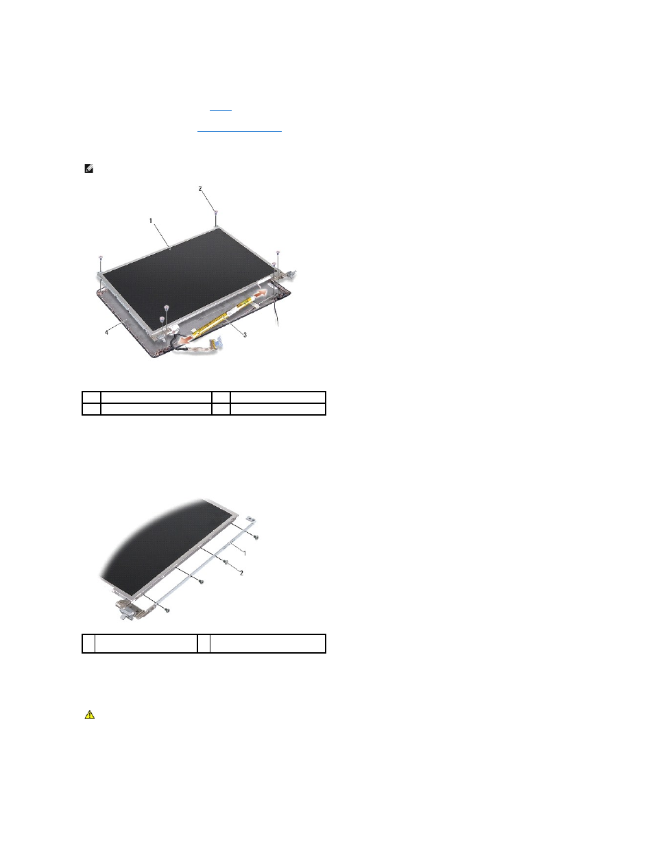 Removing the display panel, Replacing the display panel | Dell Vostro A840 (Mid 2008) User Manual | Page 16 / 36