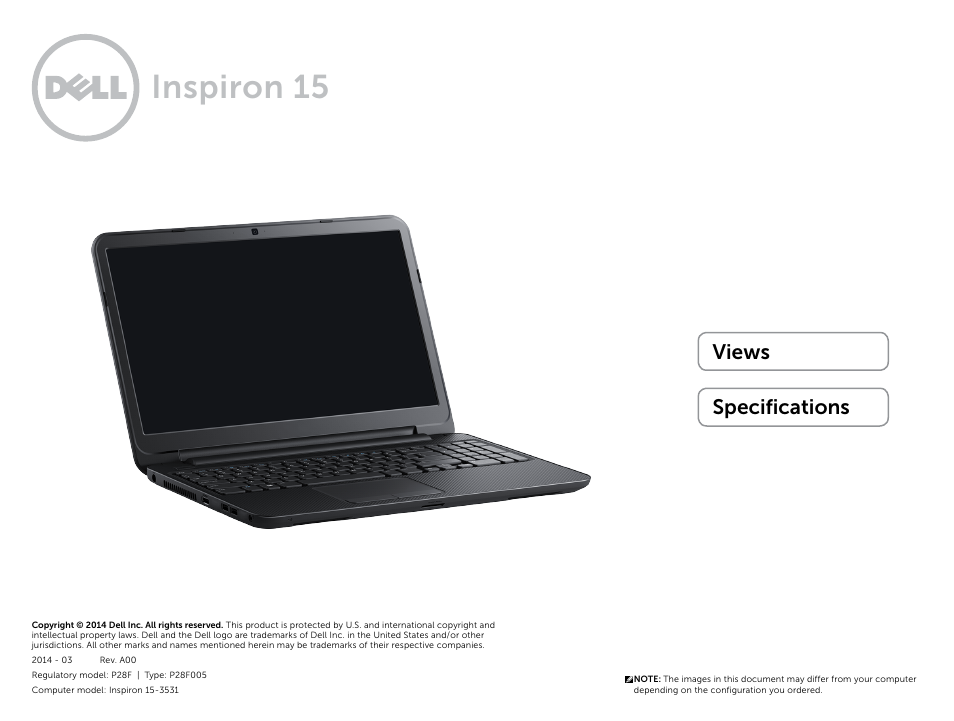 Dell Inspiron 15 (3531, Mid 2014) User Manual | 22 pages