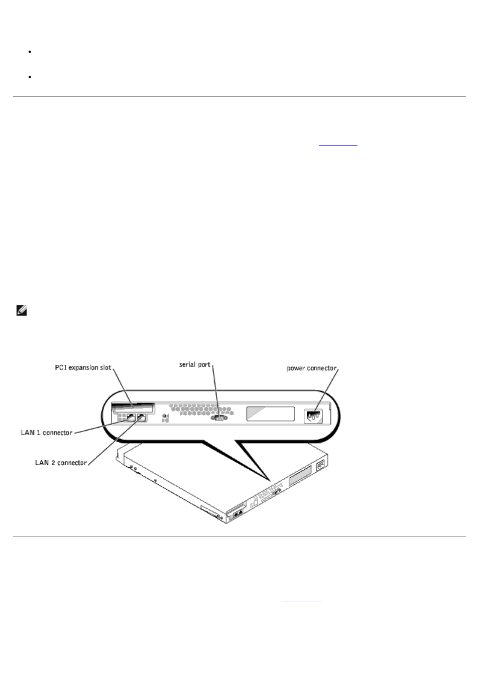 Back-panel features, System cover, Power connector | Lan connectors, Serial port | Dell PowerVault 715N (Rackmount NAS Appliance) User Manual | Page 5 / 30