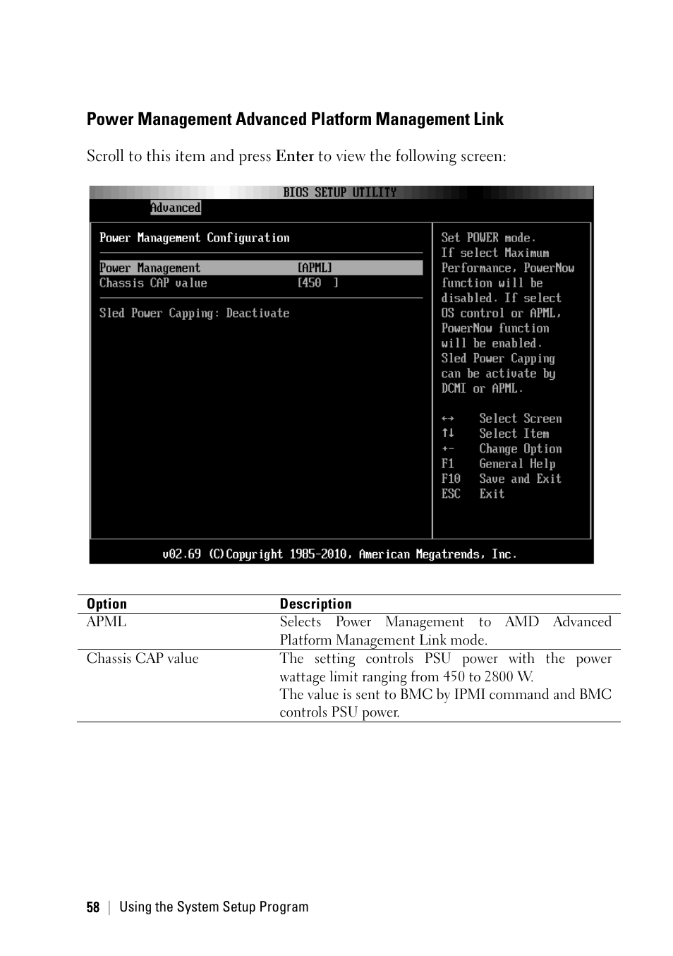 Power management advanced platform management link | Dell PowerEdge C6145 User Manual | Page 58 / 250