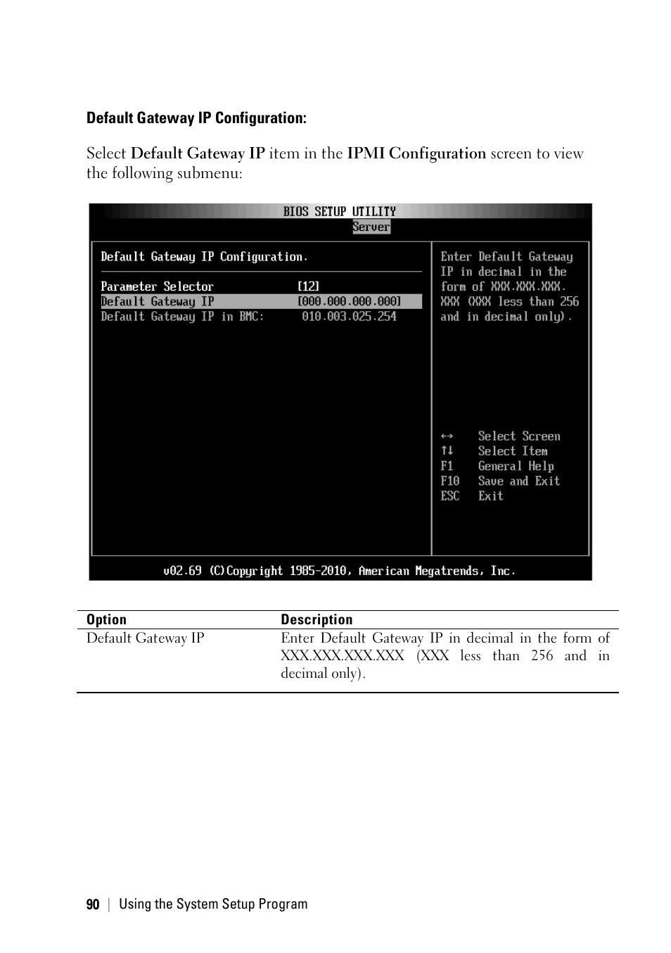 Default gateway ip configuration | Dell PowerEdge C6145 User Manual | Page 90 / 250