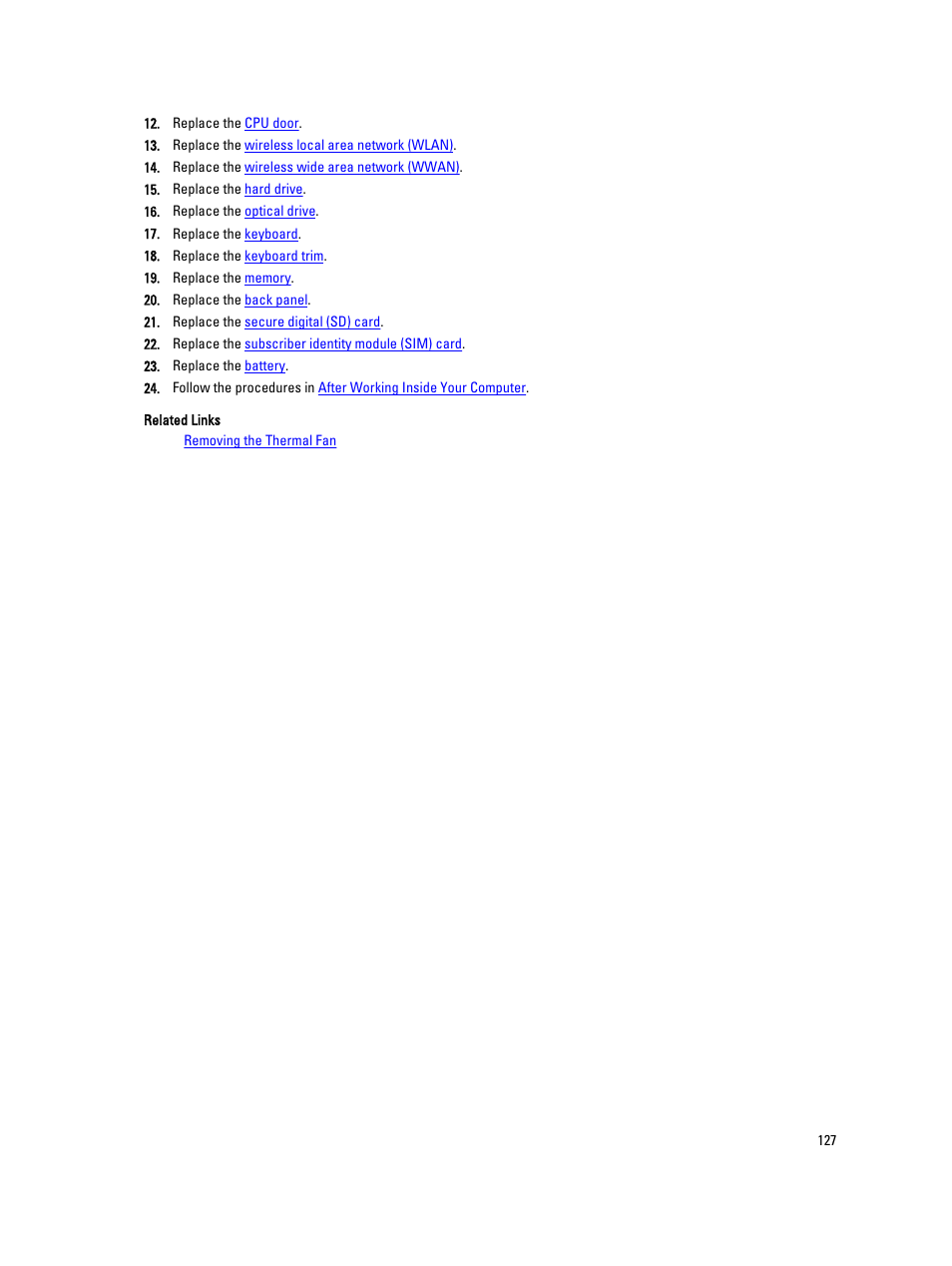 Dell Latitude E5420M (Early 2011) User Manual | Page 127 / 159