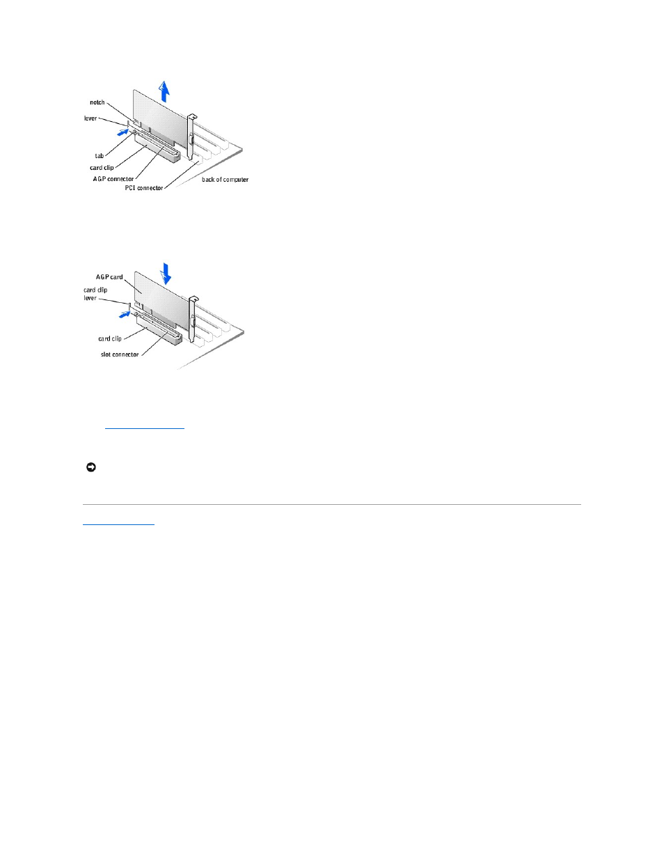 Installing an agp card | Dell Dimension 8300 User Manual | Page 11 / 49