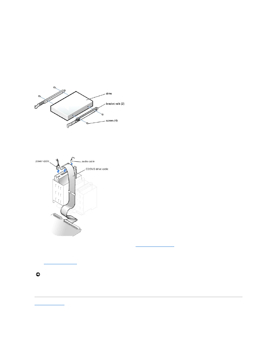 Installing a cd/dvd drive | Dell Dimension 8300 User Manual | Page 20 / 49