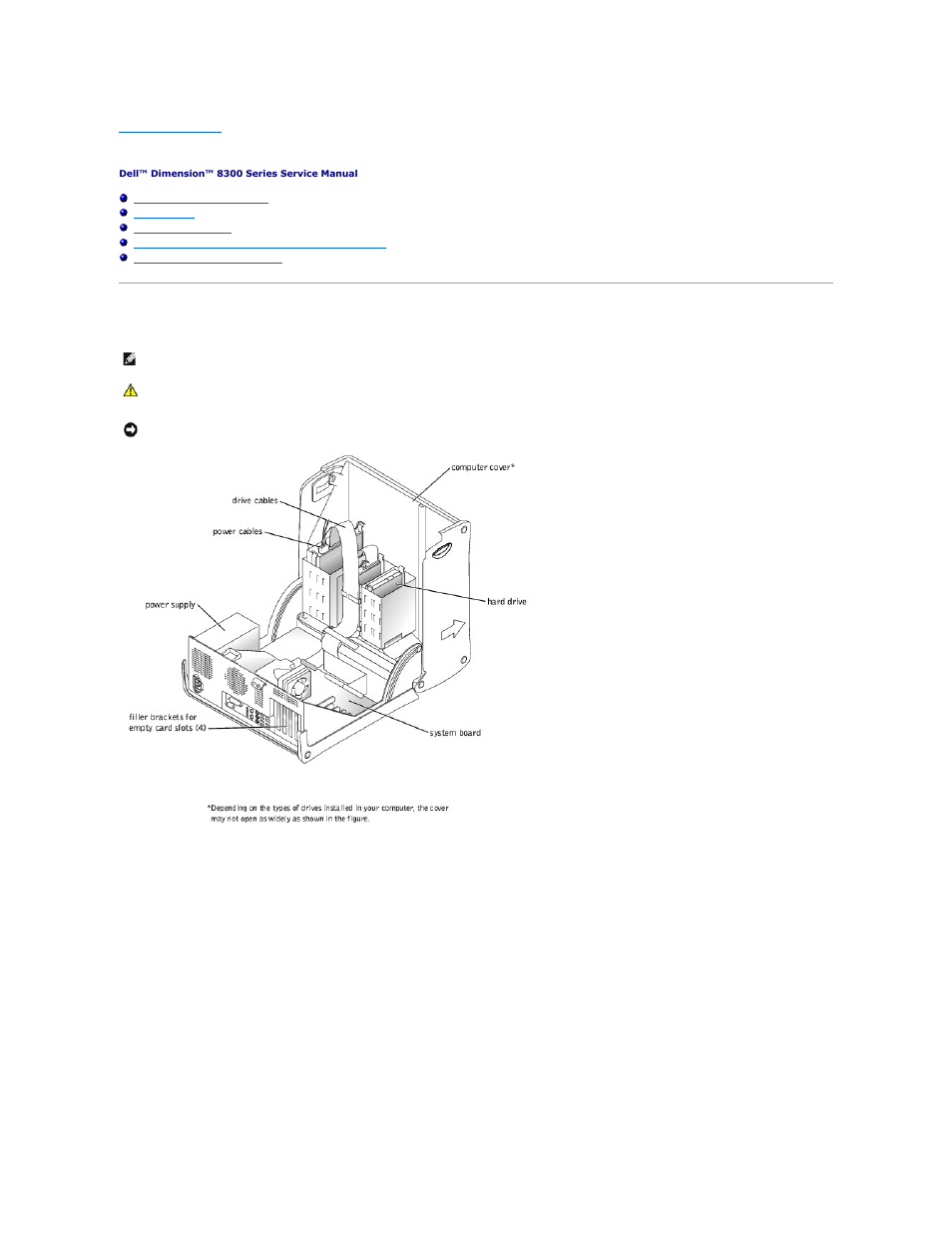 Technical overview, Looking inside your computer, System board | Dell Dimension 8300 User Manual | Page 43 / 49