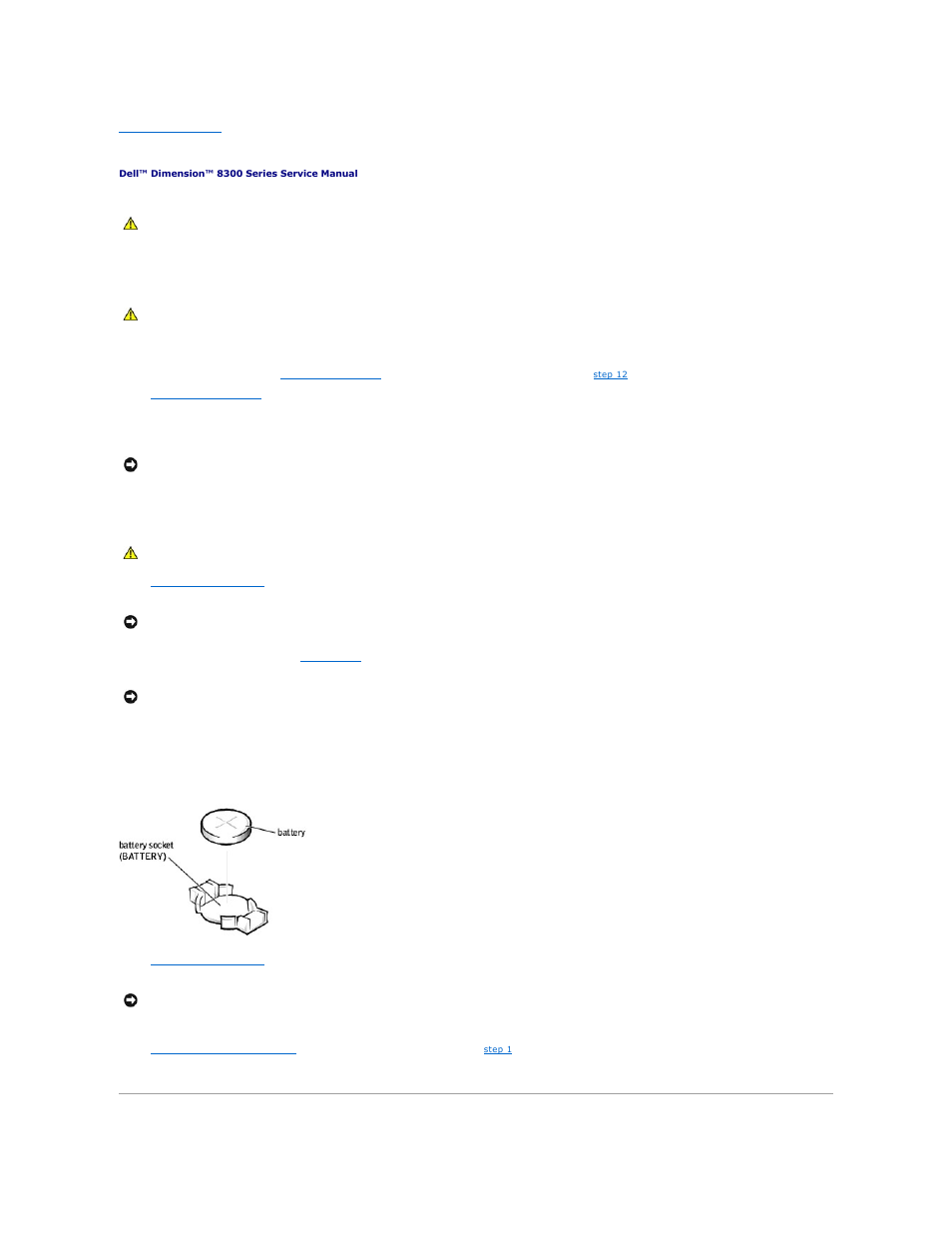 Battery | Dell Dimension 8300 User Manual | Page 5 / 49