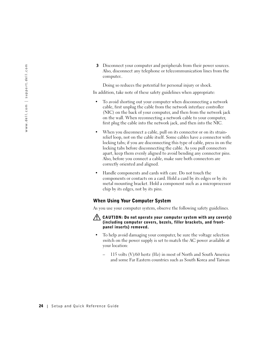 When using your computer system | Dell OptiPlex GX50 User Manual | Page 25 / 103
