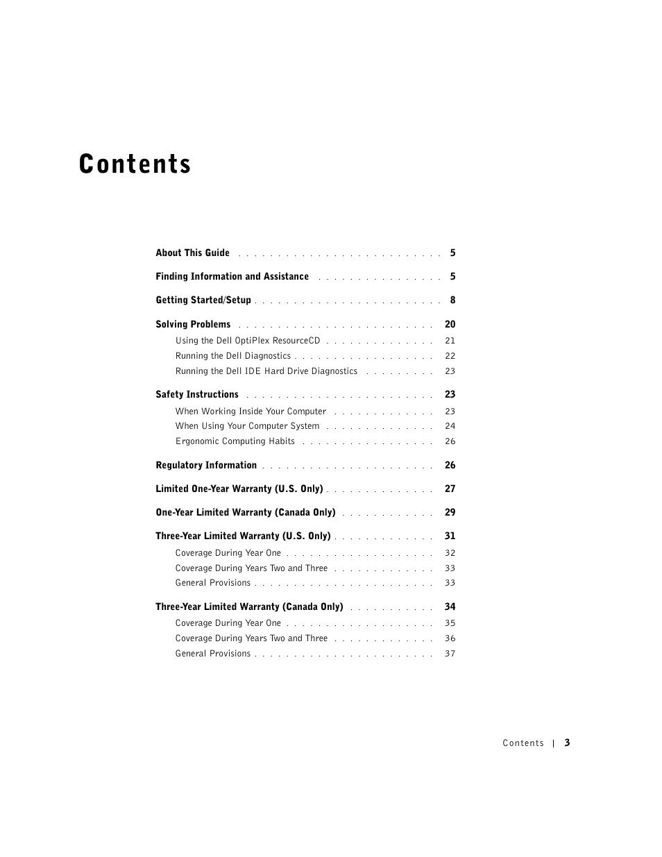 Dell OptiPlex GX50 User Manual | Page 4 / 103