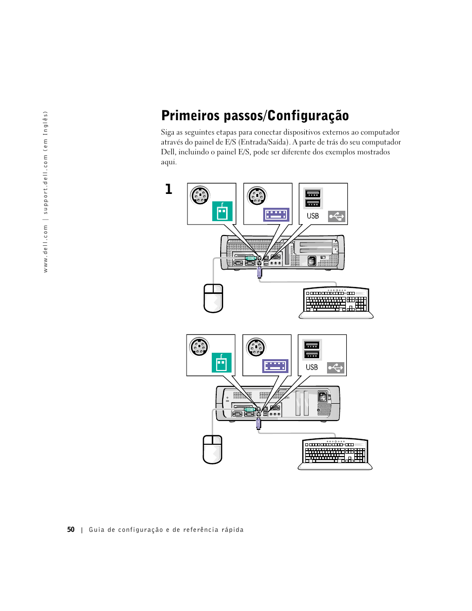Primeiros passos/configuração | Dell OptiPlex GX50 User Manual | Page 51 / 103