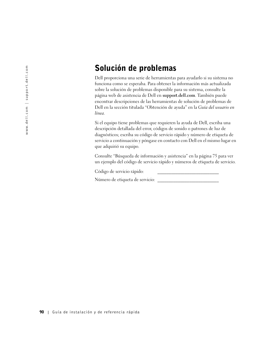 Solución de problemas | Dell OptiPlex GX50 User Manual | Page 91 / 103