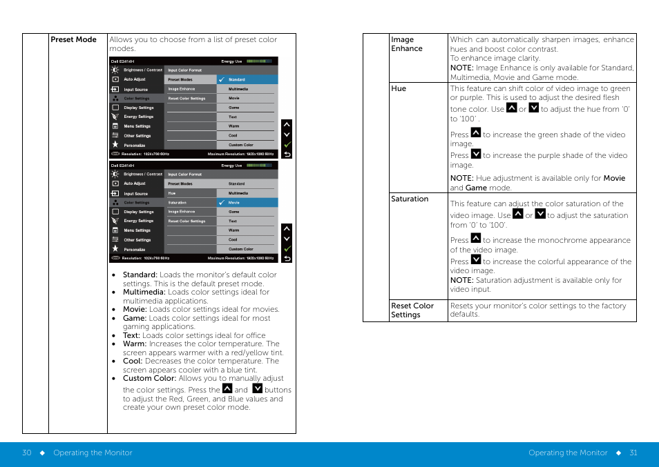 Dell E2414H Monitor User Manual | Page 16 / 34