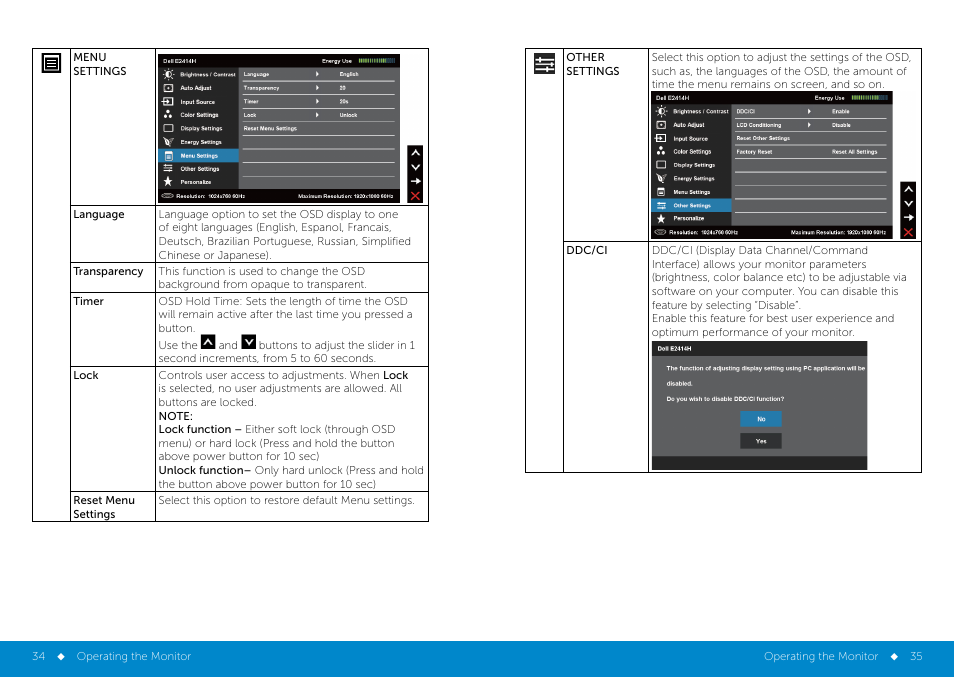 Dell E2414H Monitor User Manual | Page 18 / 34