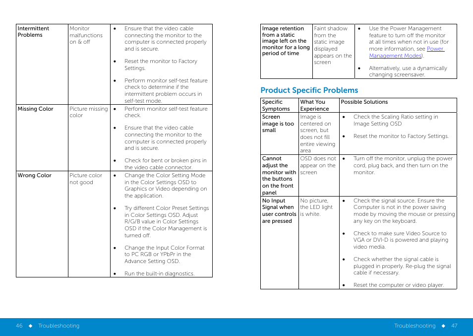 Product specific problems | Dell E2414H Monitor User Manual | Page 24 / 34