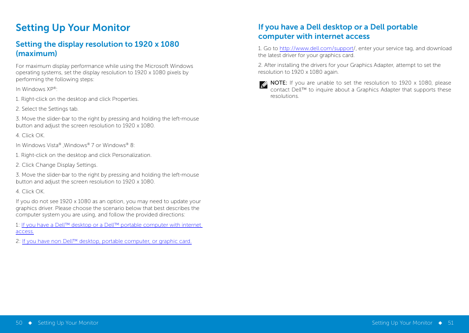 Setting up your monitor | Dell E2414H Monitor User Manual | Page 26 / 34