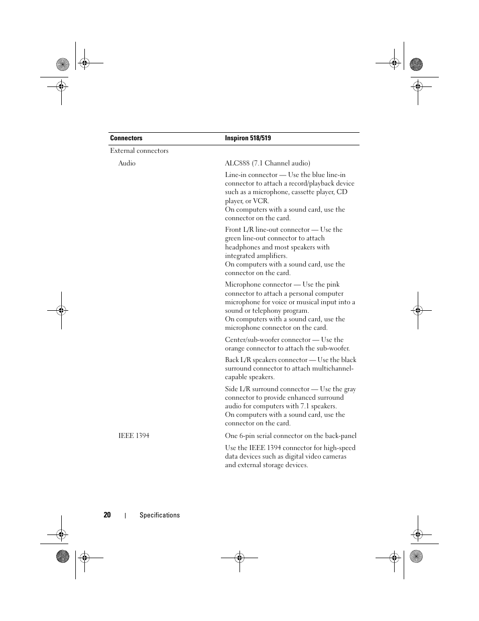 Dell Inspiron 519 (Mid 2008) User Manual | Page 20 / 64