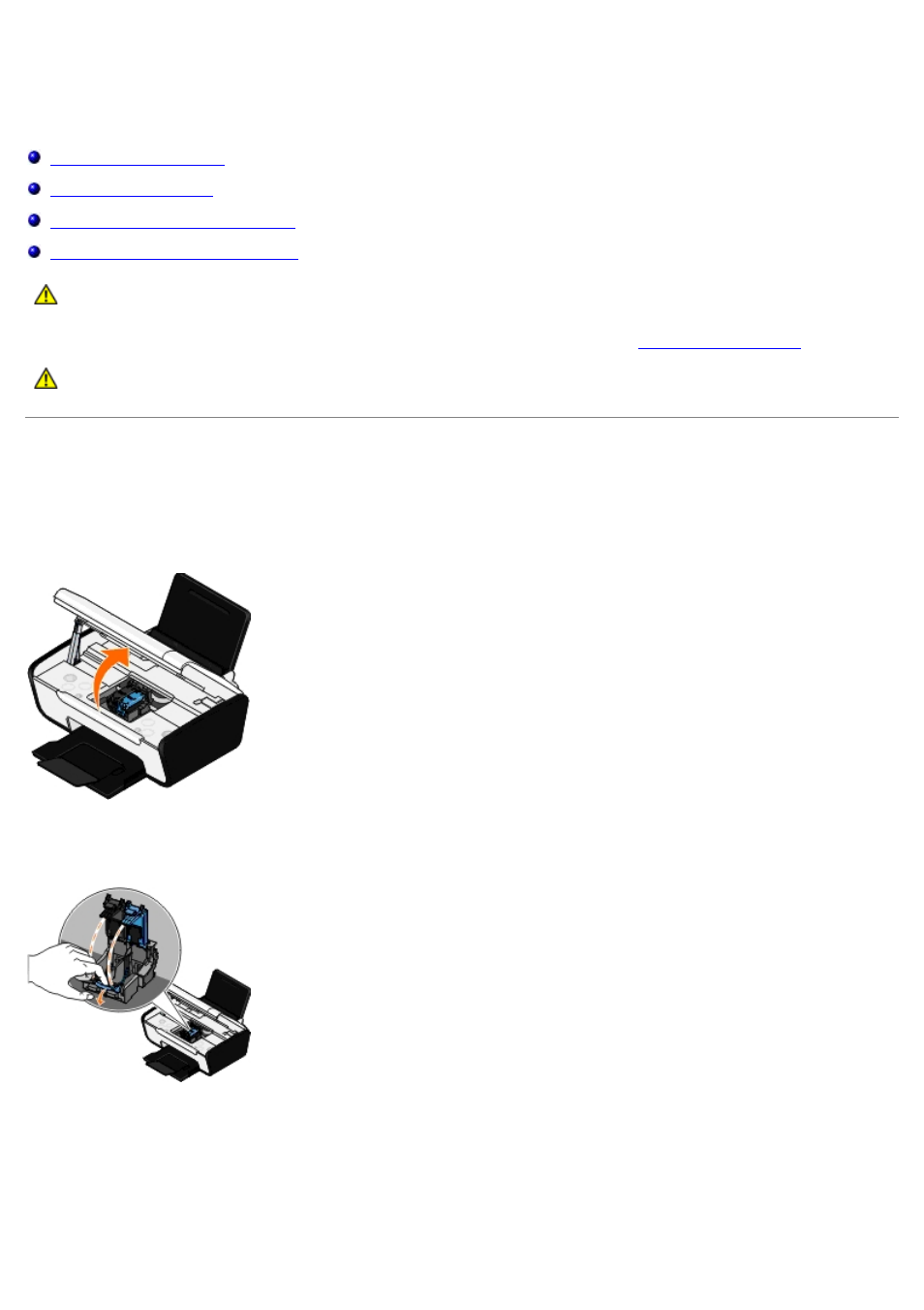 Maintenance, Replacing ink cartridges | Dell V105 All In One Inkjet Printer User Manual | Page 14 / 68