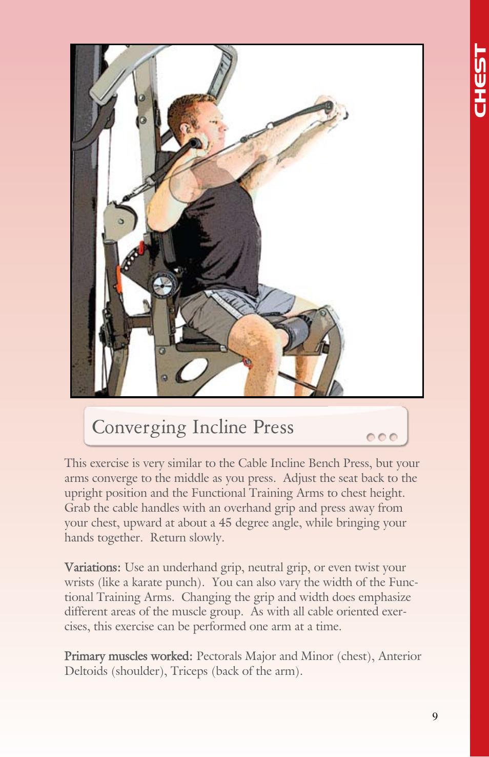 Converging incline press | BodyCraft Strength Training System User Manual | Page 11 / 65