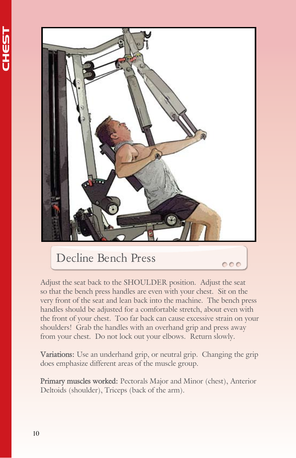 Decline bench press | BodyCraft Strength Training System User Manual | Page 12 / 65