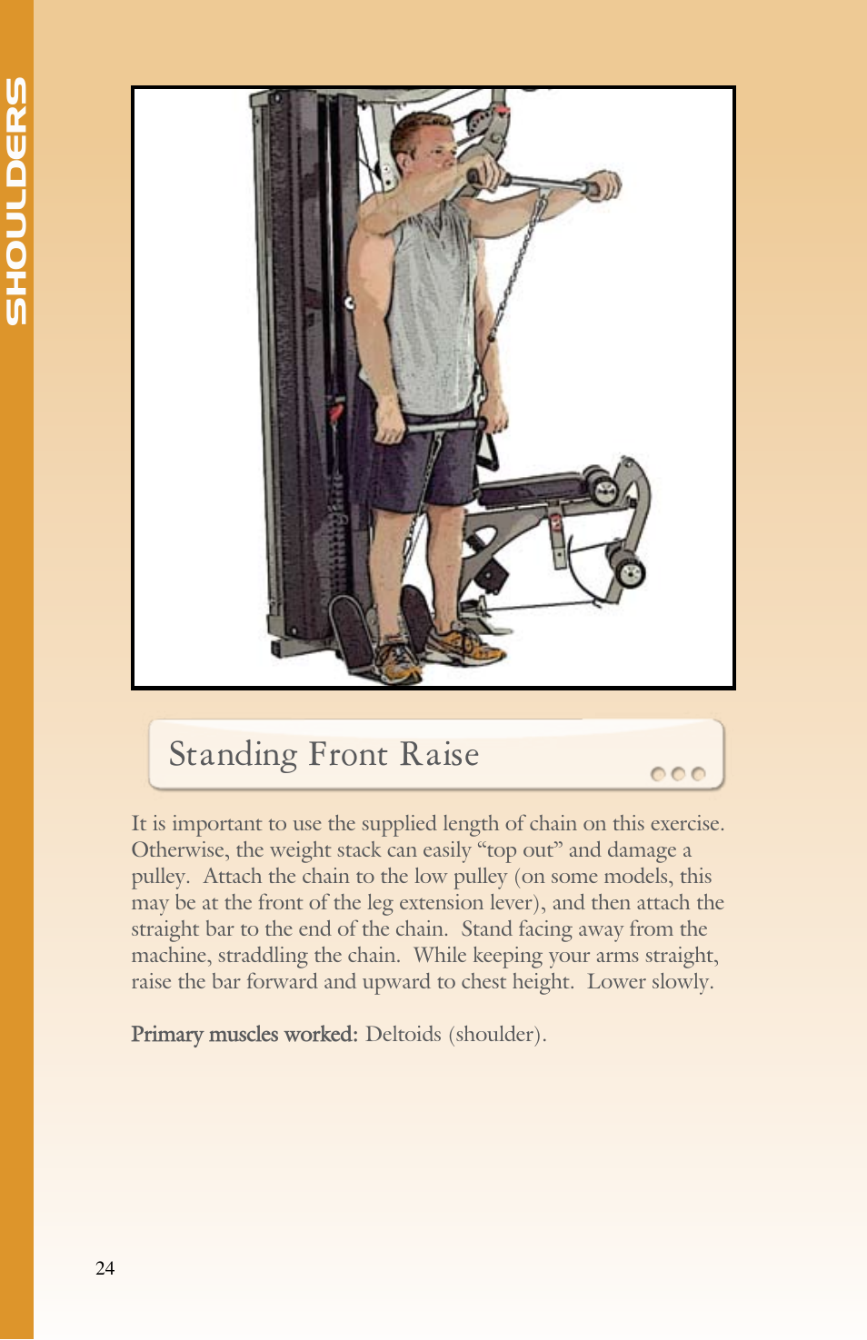 Standing front raise | BodyCraft Strength Training System User Manual | Page 26 / 65
