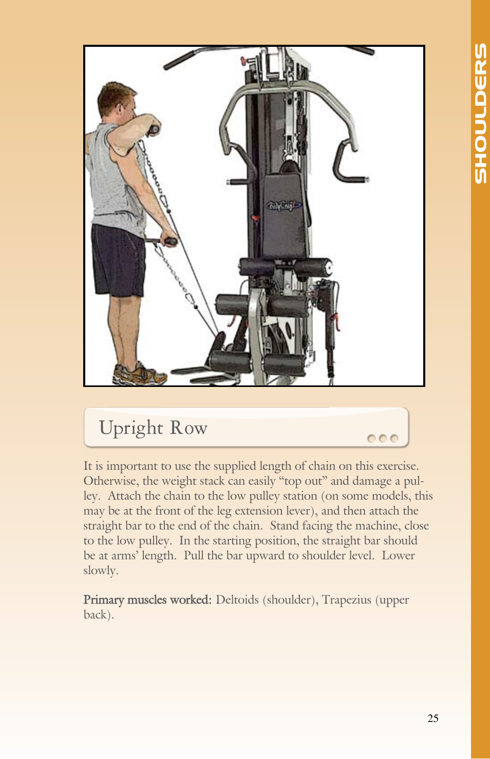 Upright row | BodyCraft Strength Training System User Manual | Page 27 / 65