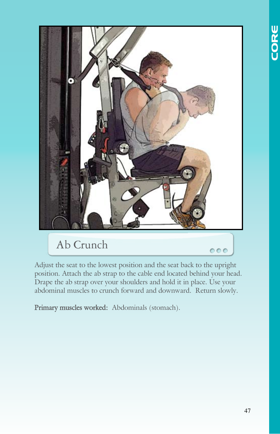 Core | BodyCraft Strength Training System User Manual | Page 49 / 65