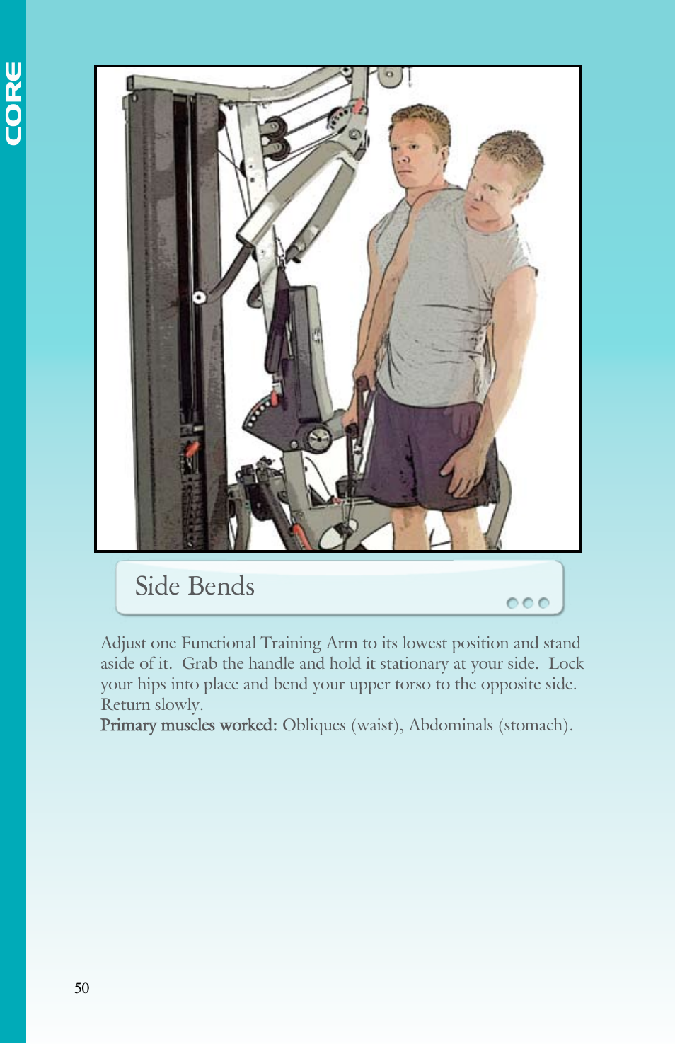 Side bends | BodyCraft Strength Training System User Manual | Page 52 / 65