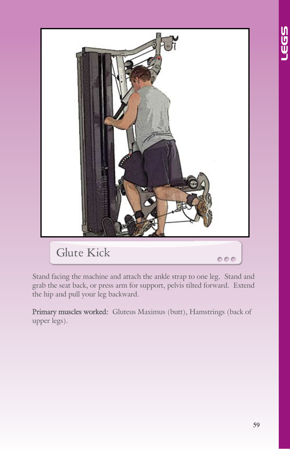 Glute kick | BodyCraft Strength Training System User Manual | Page 61 / 65