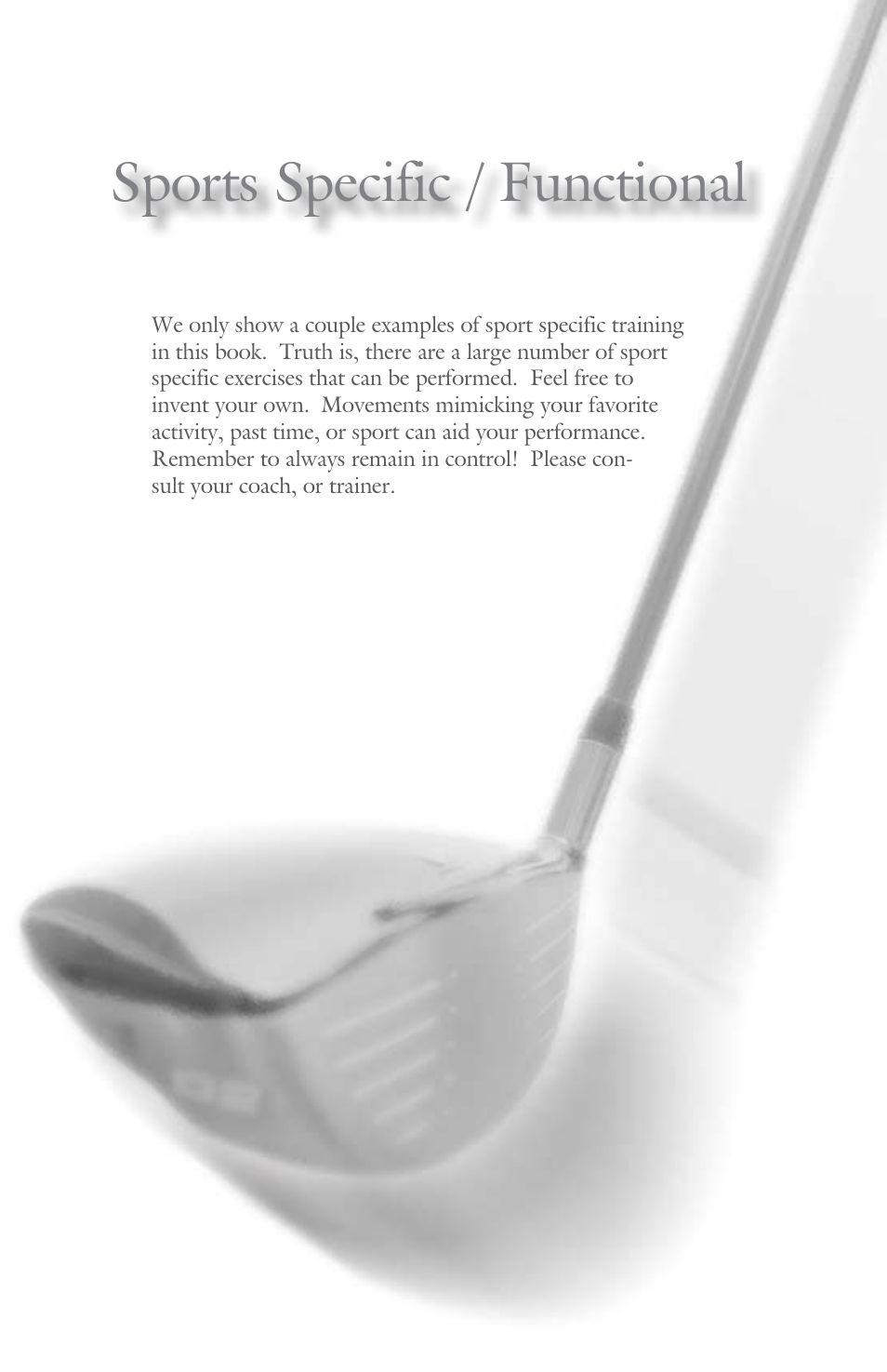 Sports specific / functional | BodyCraft Strength Training System User Manual | Page 62 / 65