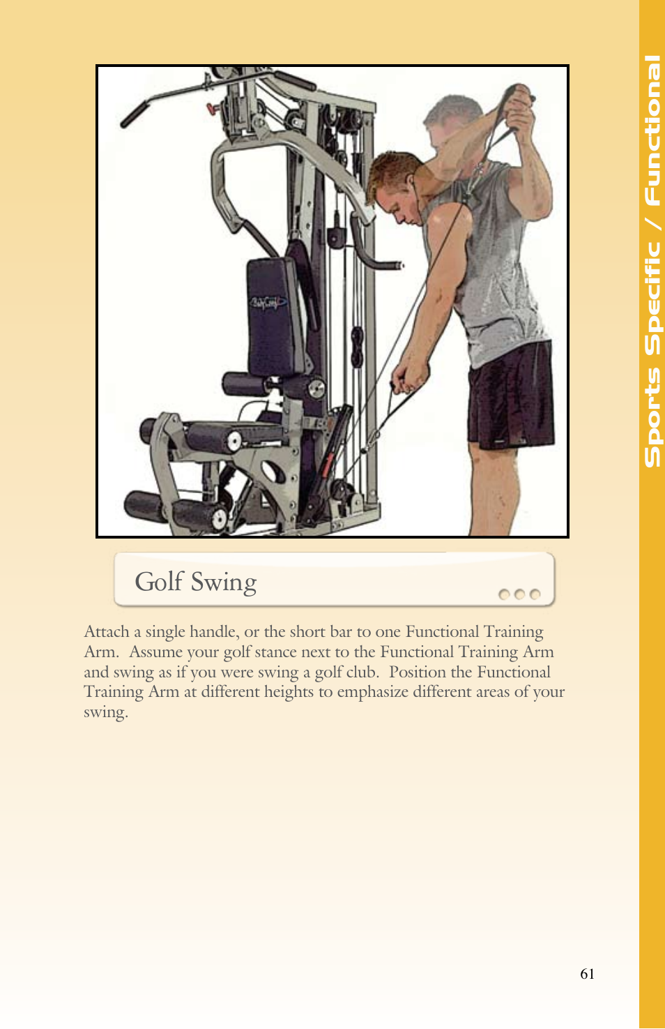 Golf swing | BodyCraft Strength Training System User Manual | Page 63 / 65